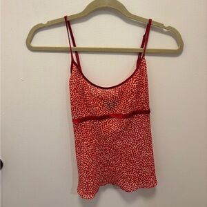 Red Patterned Tank Top